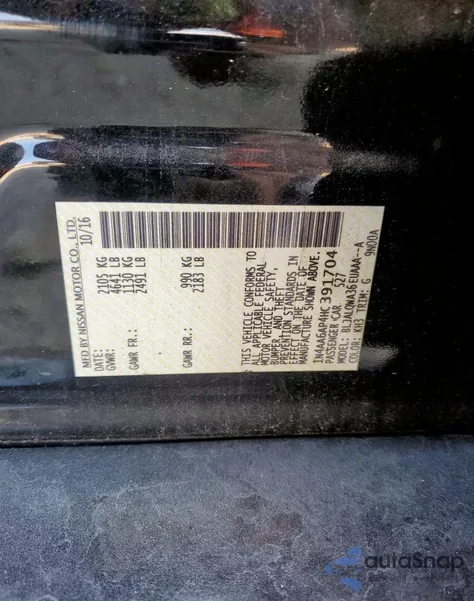 2017 Nissan Maxima 3.5S from USA, damaged, VIN 1N4AA6AP4HC391704